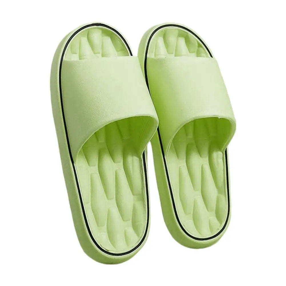 Line Pattern Slippers for Couple - Summer Non-Slip Indoor Slides, Soft EVA House Shoes, His and Hers Bathroom Sandals Quick-Dry