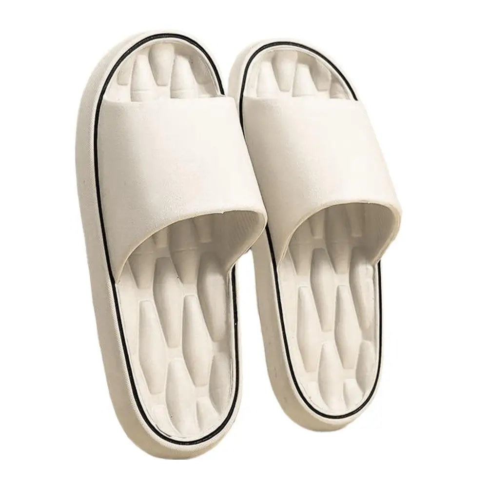Line Pattern Slippers for Couple - Summer Non-Slip Indoor Slides, Soft EVA House Shoes, His and Hers Bathroom Sandals Quick-Dry
