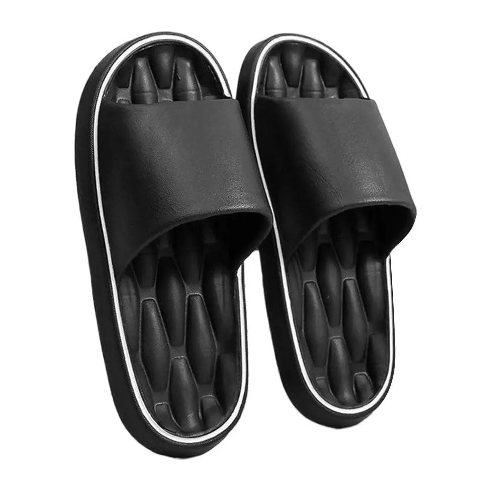 Line Pattern Slippers for Couple - Summer Non-Slip Indoor Slides, Soft EVA House Shoes, His and Hers Bathroom Sandals Quick-Dry