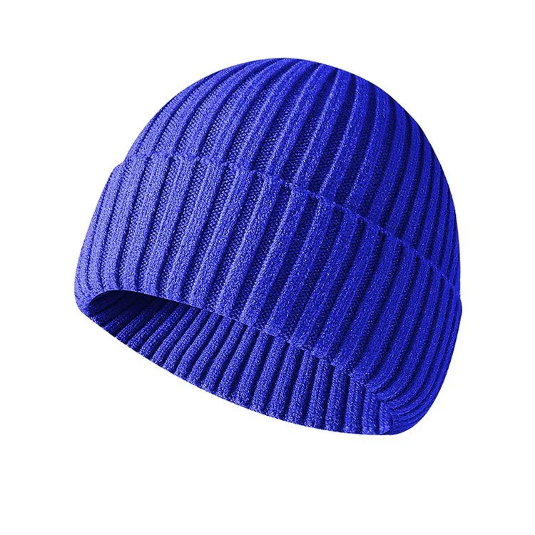 Winter Thickened Knit Beanie With Custom Logo - Fashionable And Warm Slouchy Hat Streetwear Solid Color Embroidered Cap