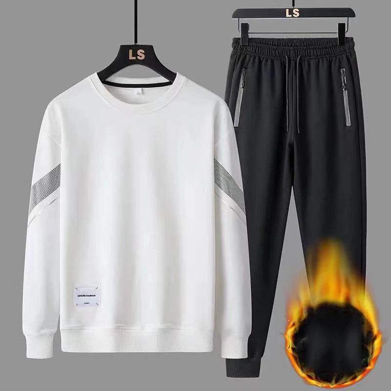 Men's Casual 2-Piece Sportswear Set Streetwear Fashion Tracksuit Hoodie and Pants Camping Beachwear Clothing Spring Autumn New