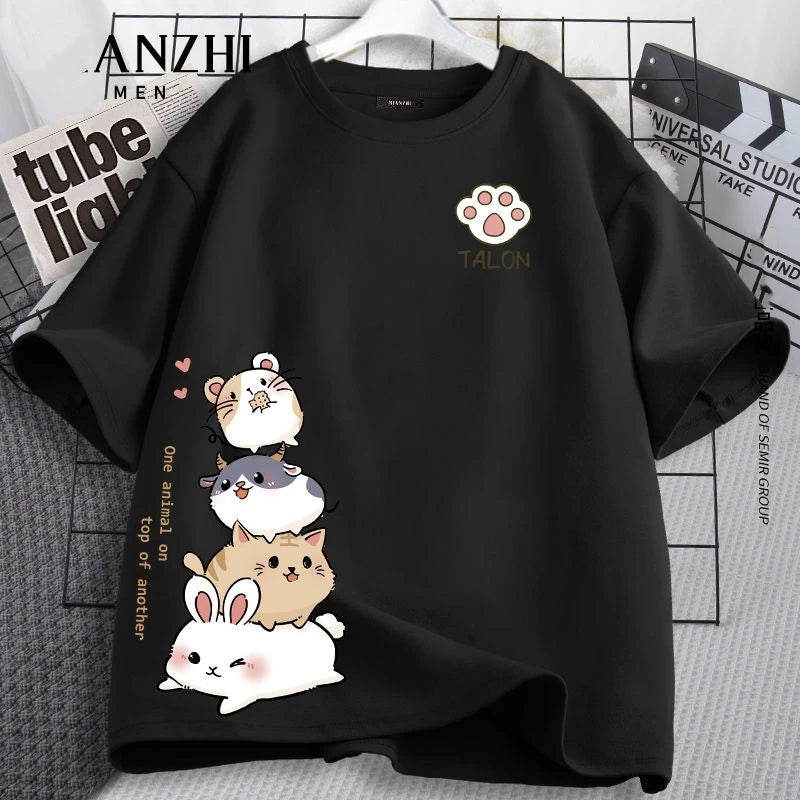 Home Sweet Pajamas T-Shirt Street T-Shirt HighChildren Summer Cotton Short Sleeve T-Shirt Top Cute Biteau Girls School T-Shirt