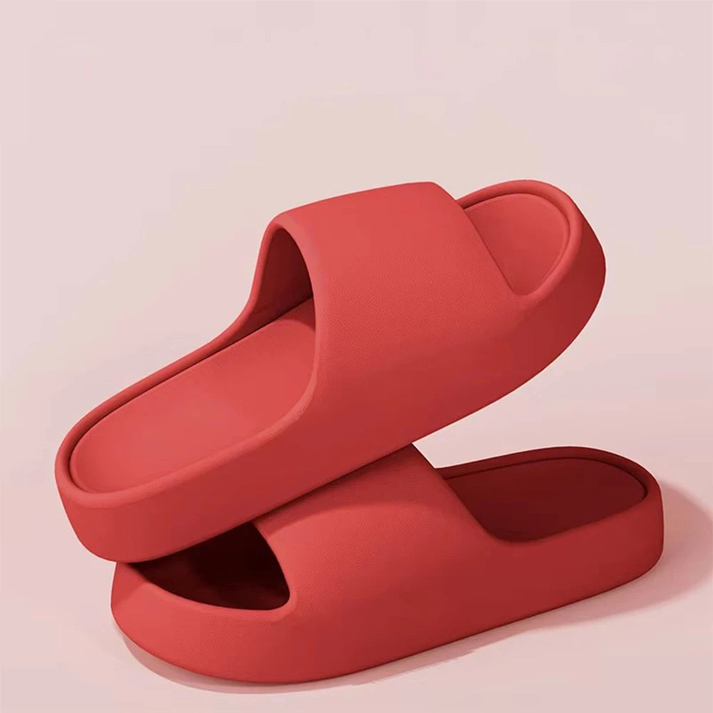 Couple's Summer Indoor Home Slippers 2026 Thick Bottom Lightweight Eva Slippers Women  Soft Sole Message Slides Shoes