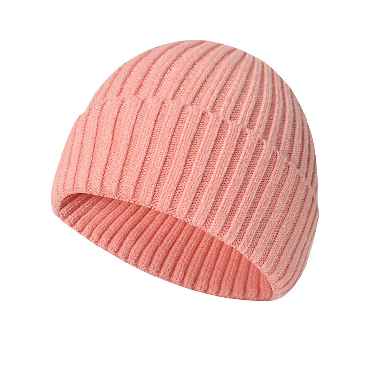 Winter Thickened Knit Beanie With Custom Logo - Fashionable And Warm Slouchy Hat Streetwear Solid Color Embroidered Cap