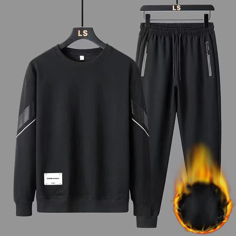Men's Casual 2-Piece Sportswear Set Streetwear Fashion Tracksuit Hoodie and Pants Camping Beachwear Clothing Spring Autumn New