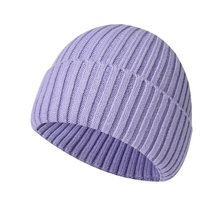Winter Thickened Knit Beanie With Custom Logo - Fashionable And Warm Slouchy Hat Streetwear Solid Color Embroidered Cap