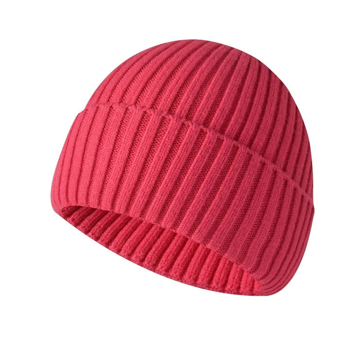 Winter Thickened Knit Beanie With Custom Logo - Fashionable And Warm Slouchy Hat Streetwear Solid Color Embroidered Cap