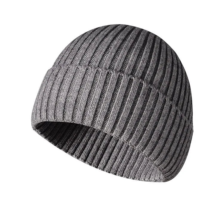 Winter Thickened Knit Beanie With Custom Logo - Fashionable And Warm Slouchy Hat Streetwear Solid Color Embroidered Cap