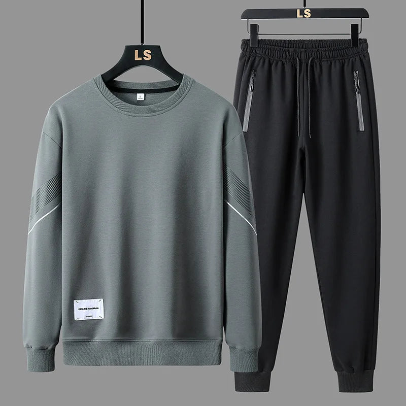 Men's Casual 2-Piece Sportswear Set Streetwear Fashion Tracksuit Hoodie and Pants Camping Beachwear Clothing Spring Autumn New