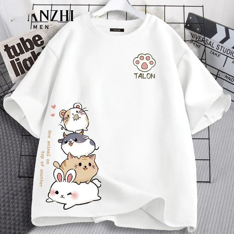 Home Sweet Pajamas T-Shirt Street T-Shirt HighChildren Summer Cotton Short Sleeve T-Shirt Top Cute Biteau Girls School T-Shirt
