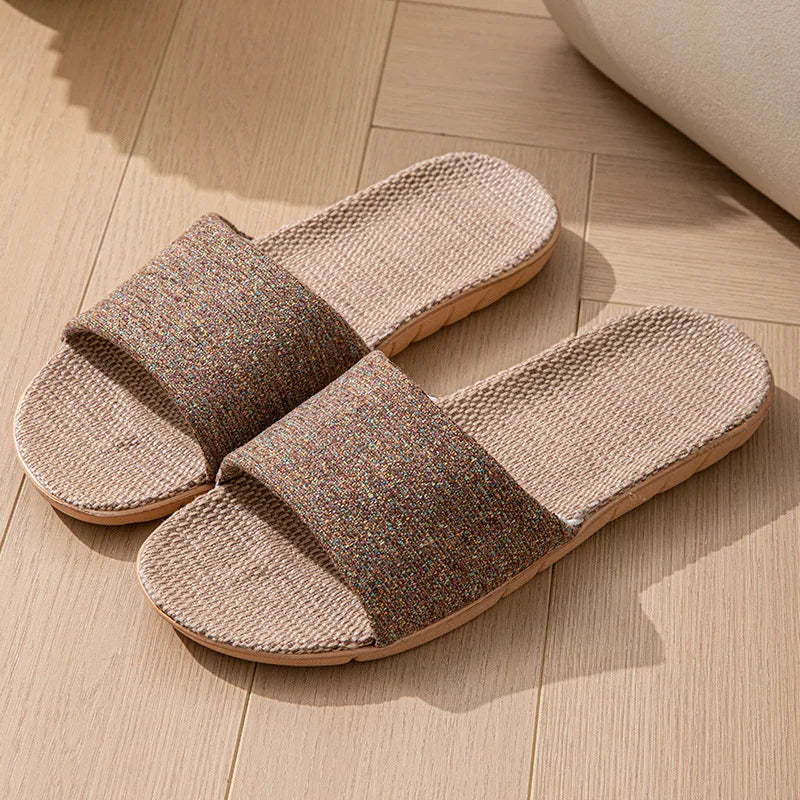Hemp Casual Women's Slippers Home Flats Spring Summer Luxury Designer Woman Shoes 2026 Fashion Indoor Slides Couple Lightweight