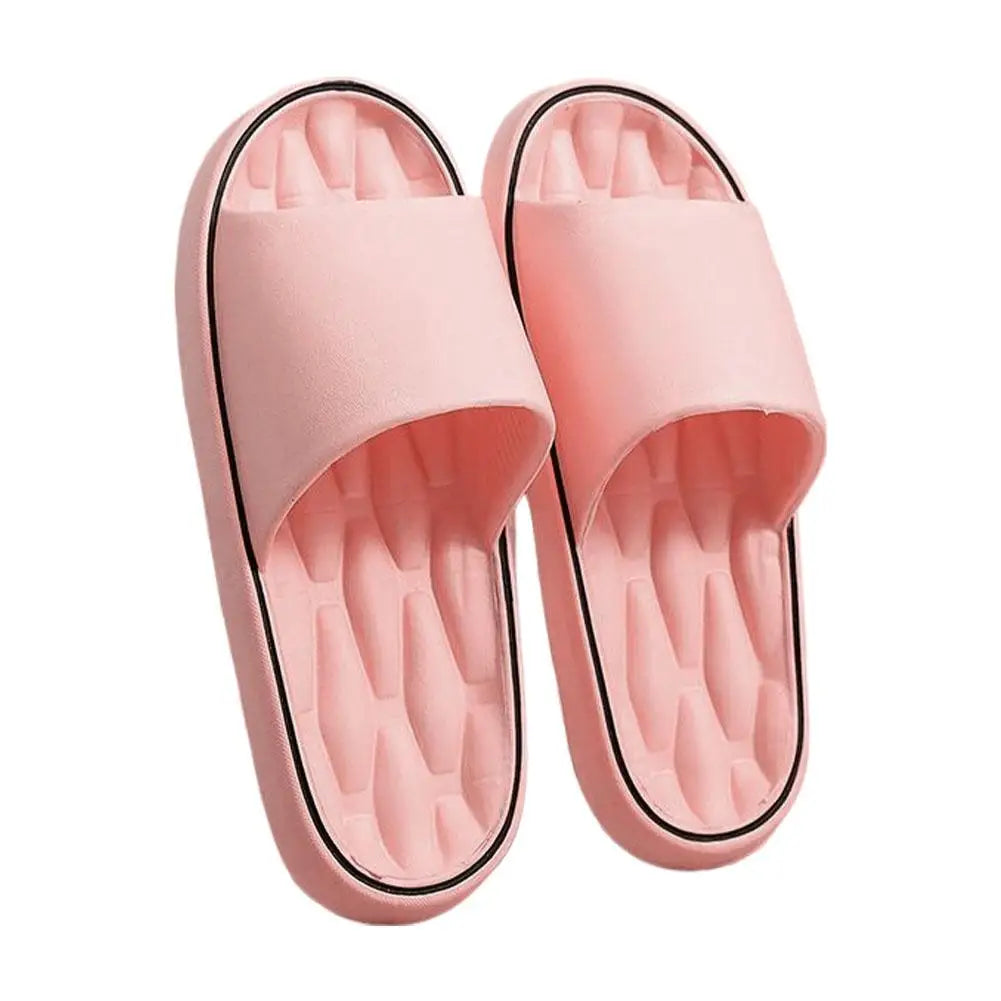 Line Pattern Slippers for Couple - Summer Non-Slip Indoor Slides, Soft EVA House Shoes, His and Hers Bathroom Sandals Quick-Dry