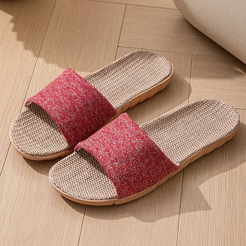 Hemp Casual Women's Slippers Home Flats Spring Summer Luxury Designer Woman Shoes 2026 Fashion Indoor Slides Couple Lightweight