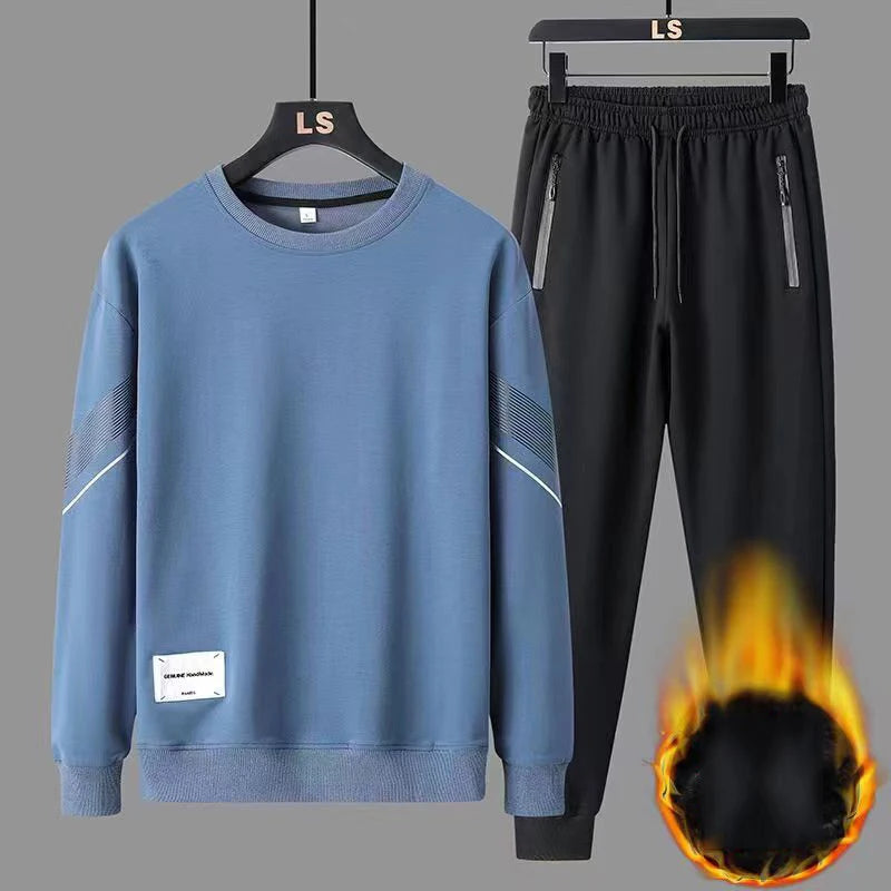 Men's Casual 2-Piece Sportswear Set Streetwear Fashion Tracksuit Hoodie and Pants Camping Beachwear Clothing Spring Autumn New