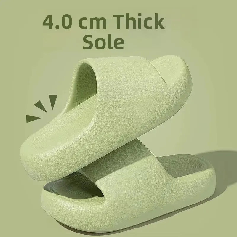 Couple's Summer Indoor Home Slippers 2026 Thick Bottom Lightweight Eva Slippers Women  Soft Sole Message Slides Shoes