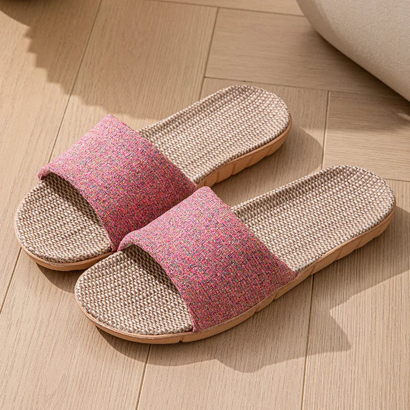Hemp Casual Women's Slippers Home Flats Spring Summer Luxury Designer Woman Shoes 2026 Fashion Indoor Slides Couple Lightweight
