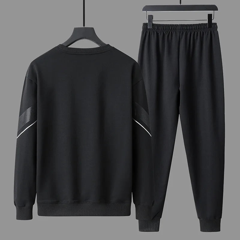 Men's Casual 2-Piece Sportswear Set Streetwear Fashion Tracksuit Hoodie and Pants Camping Beachwear Clothing Spring Autumn New