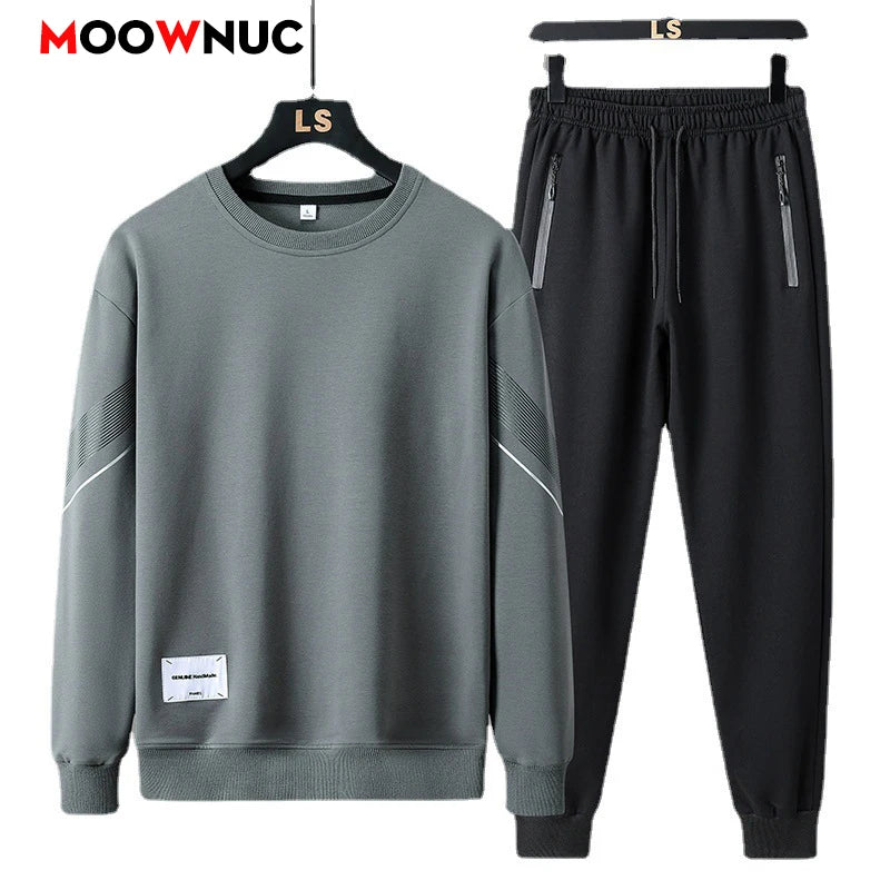 Men's Casual 2-Piece Sportswear Set Streetwear Fashion Tracksuit Hoodie and Pants Camping Beachwear Clothing Spring Autumn New