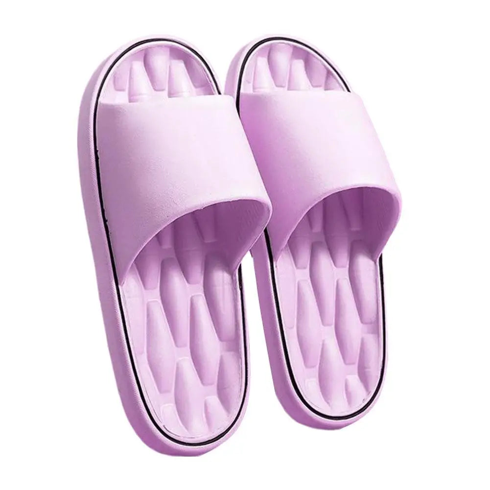 Line Pattern Slippers for Couple - Summer Non-Slip Indoor Slides, Soft EVA House Shoes, His and Hers Bathroom Sandals Quick-Dry