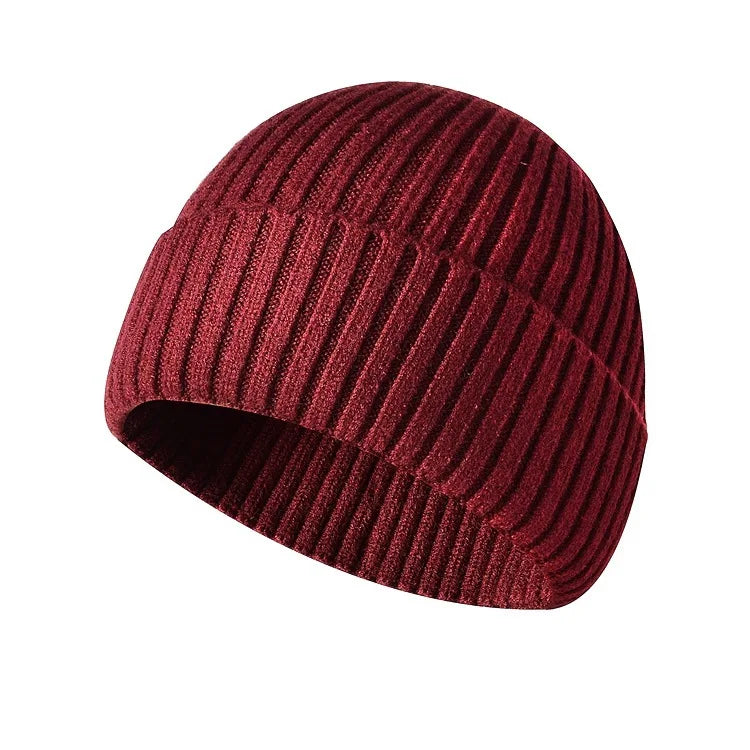 Winter Thickened Knit Beanie With Custom Logo - Fashionable And Warm Slouchy Hat Streetwear Solid Color Embroidered Cap