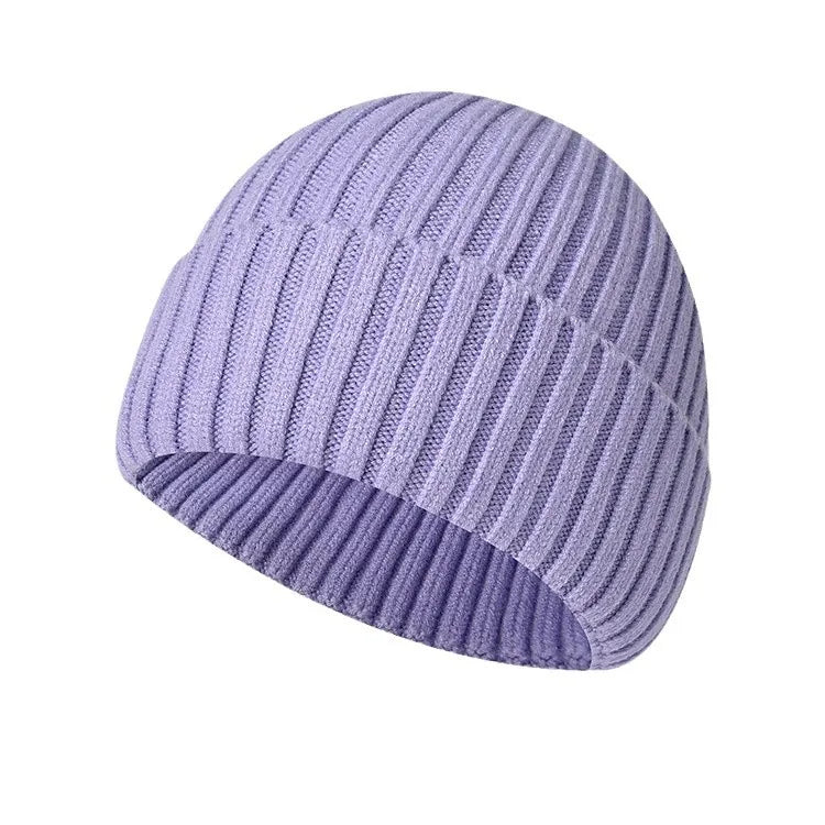 Winter Thickened Knit Beanie With Custom Logo - Fashionable And Warm Slouchy Hat Streetwear Solid Color Embroidered Cap