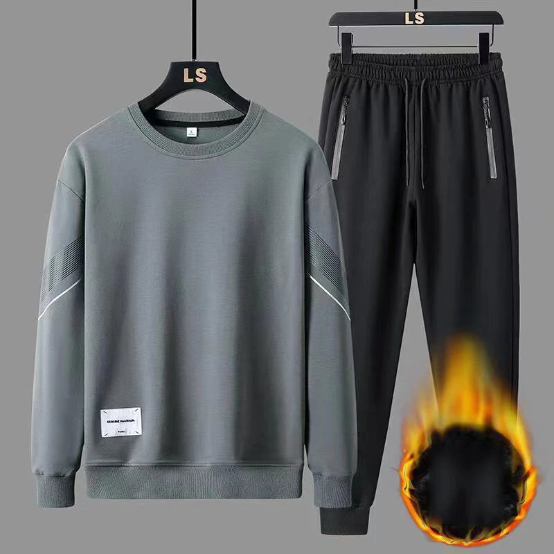 Men's Casual 2-Piece Sportswear Set Streetwear Fashion Tracksuit Hoodie and Pants Camping Beachwear Clothing Spring Autumn New