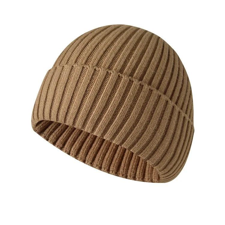 Winter Thickened Knit Beanie With Custom Logo - Fashionable And Warm Slouchy Hat Streetwear Solid Color Embroidered Cap