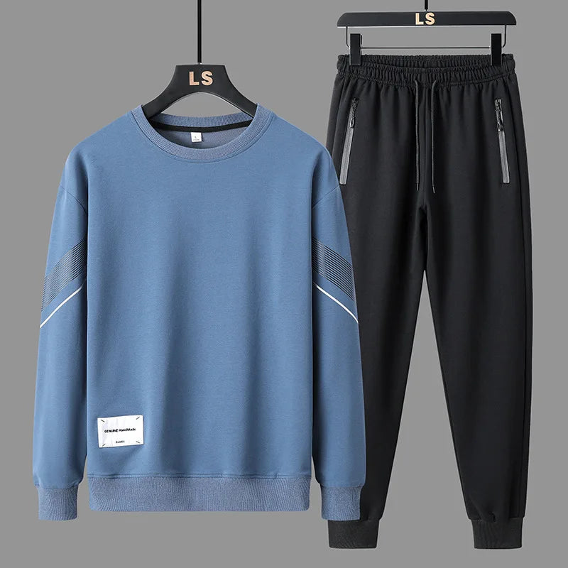 Men's Casual 2-Piece Sportswear Set Streetwear Fashion Tracksuit Hoodie and Pants Camping Beachwear Clothing Spring Autumn New