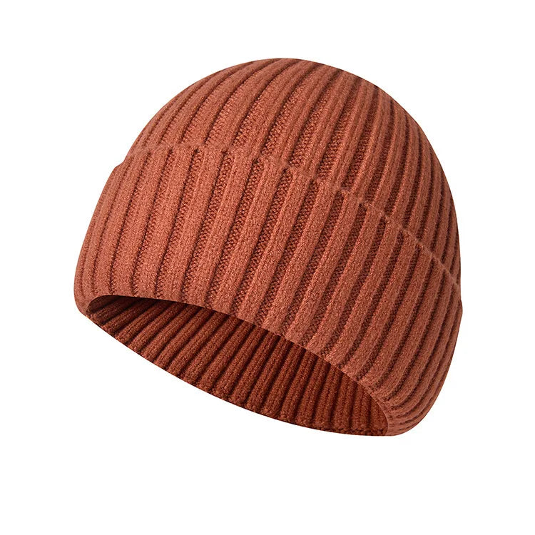 Winter Thickened Knit Beanie With Custom Logo - Fashionable And Warm Slouchy Hat Streetwear Solid Color Embroidered Cap