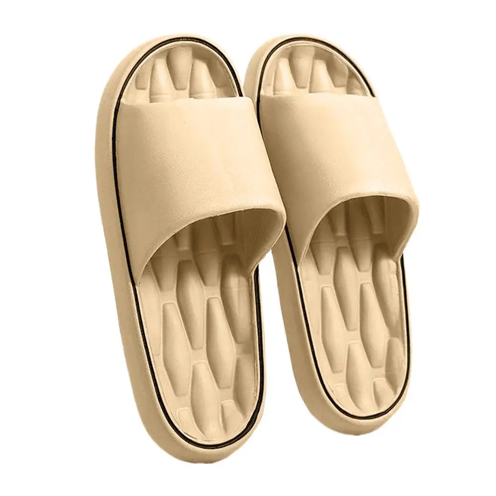 Line Pattern Slippers for Couple - Summer Non-Slip Indoor Slides, Soft EVA House Shoes, His and Hers Bathroom Sandals Quick-Dry