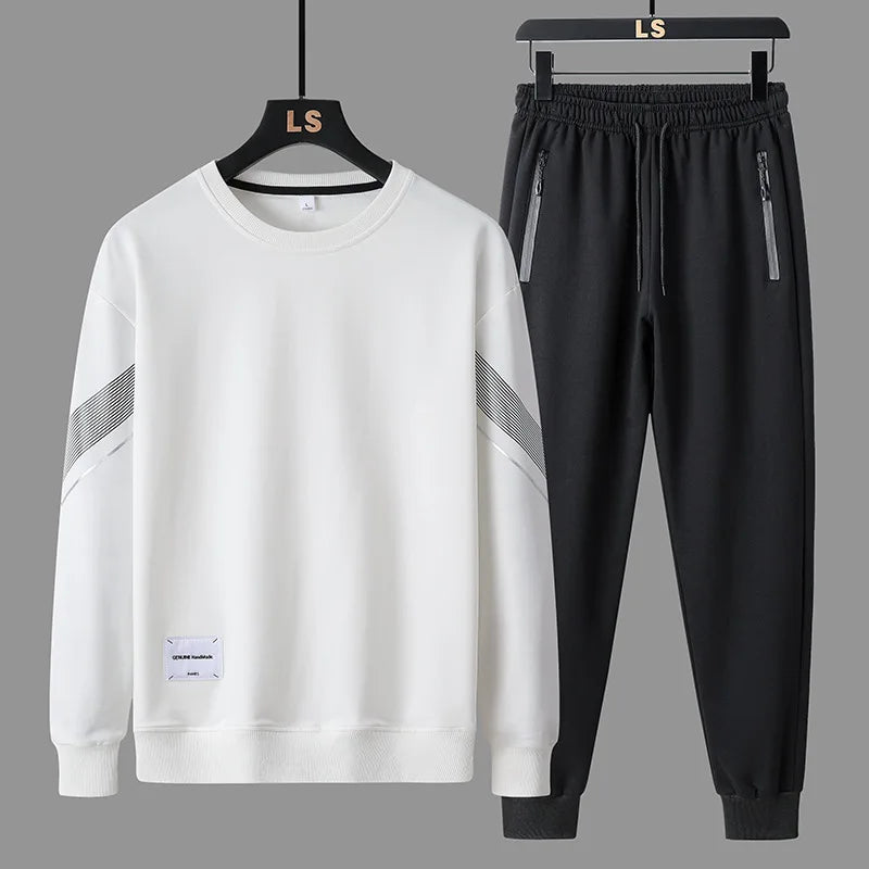 Men's Casual 2-Piece Sportswear Set Streetwear Fashion Tracksuit Hoodie and Pants Camping Beachwear Clothing Spring Autumn New